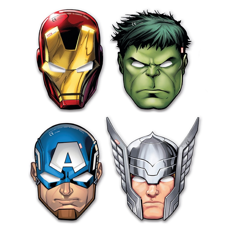 Mighty Avengers - Ansiktsmasker 6 stk.