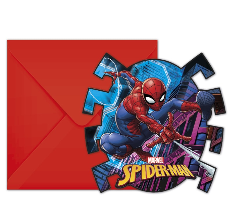 Spiderman Team Up, Inbydelsekort 6 stk.