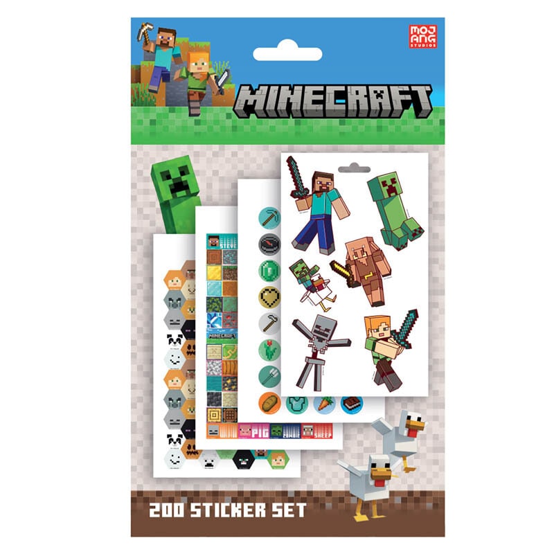 Minecraft Klistremerker 200 stk.