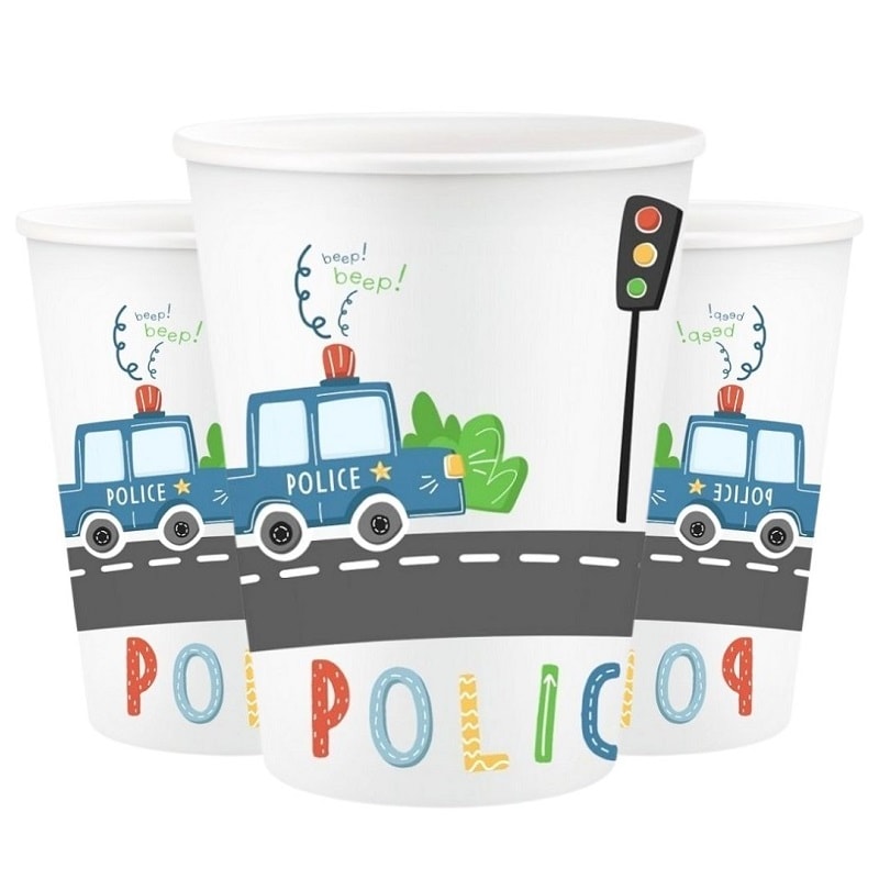 Politi - Pappkopper 6 stk.