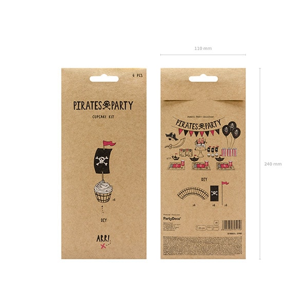 Cupcake Kit Pirattema, 6 stk