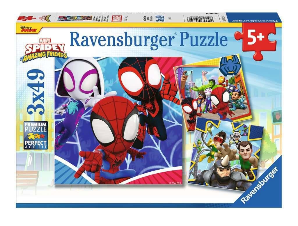 Ravensburger Puslespill - Spidey og Hans Utrolige Venner 3x49 brikker