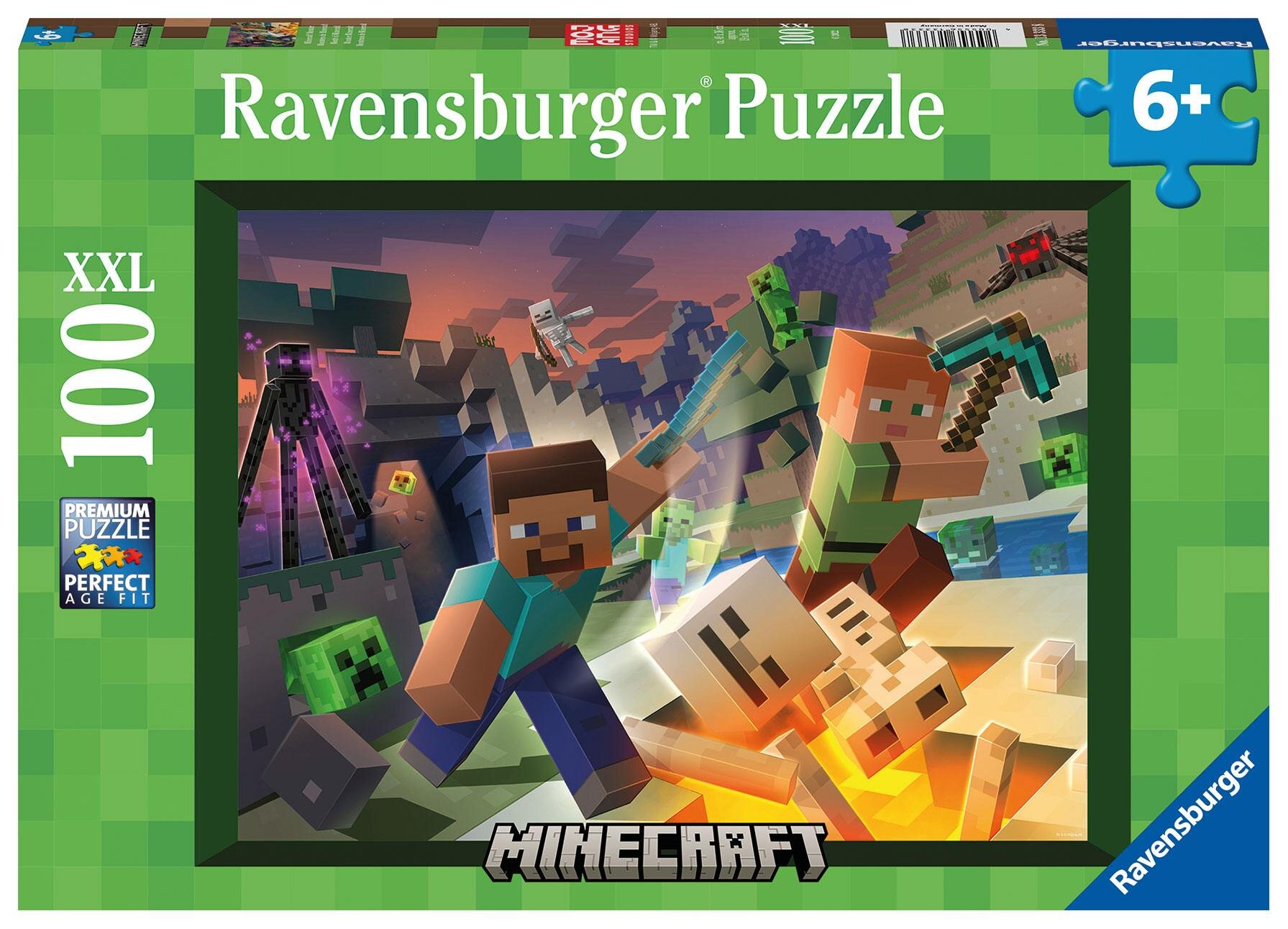 Ravensburger Puslespill - Minecraft Monsters 100 brikker XXL