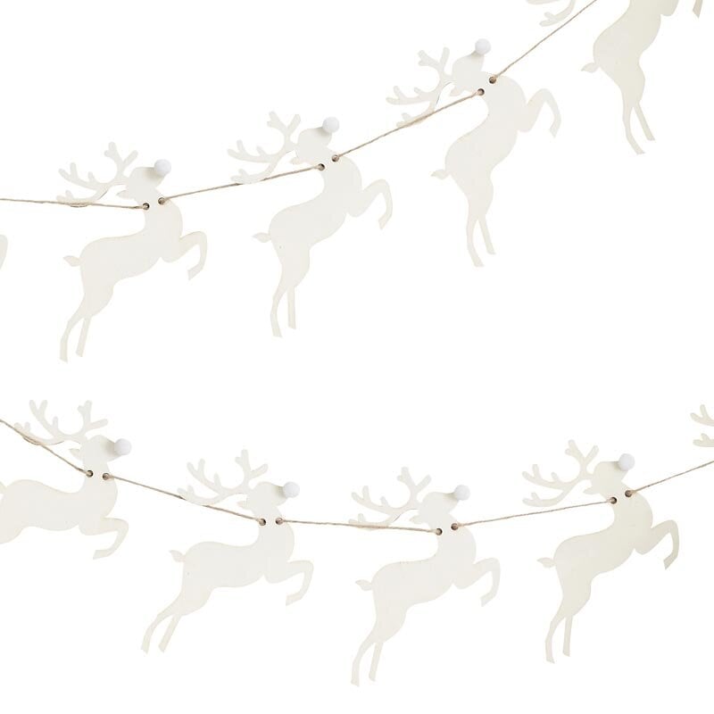 Juledekorasjon - Girlander med reinsdyr i tre 150 cm