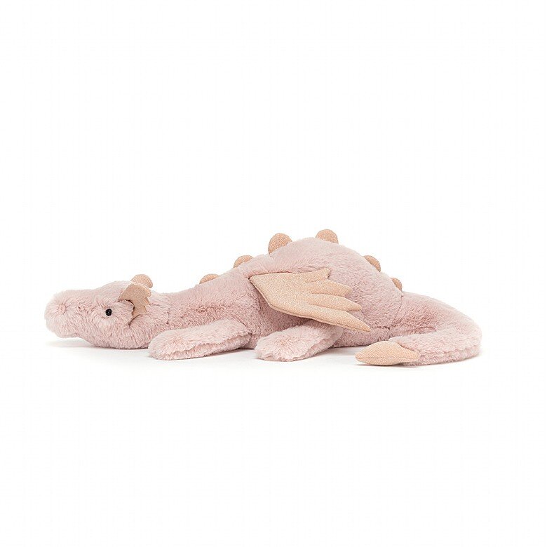 Jellycat - Liggende rosa drage 50 cm