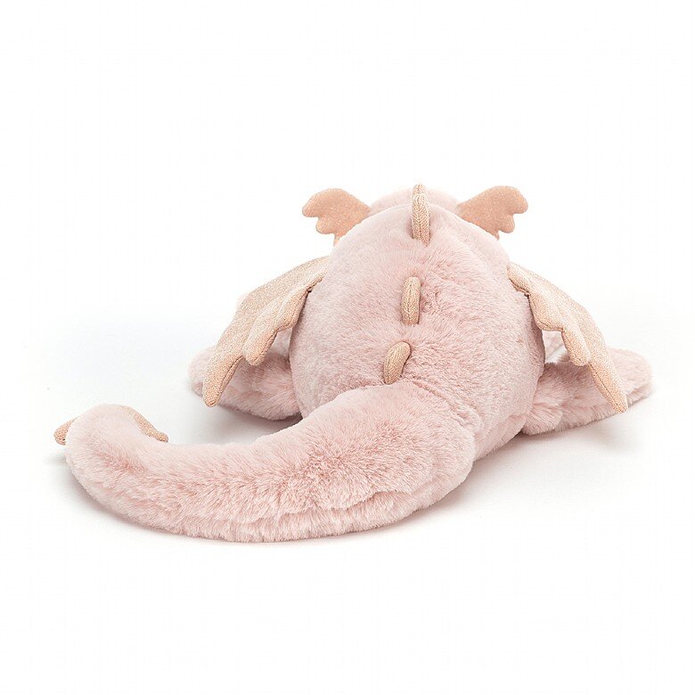 Jellycat - Liggende rosa drage 50 cm