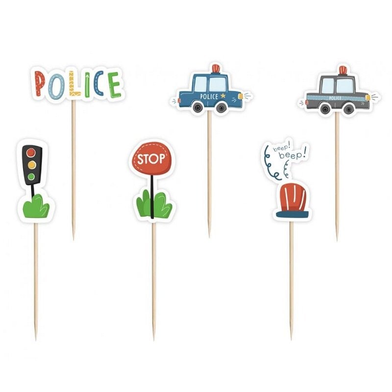 Politi - Cake Toppers 6 stk.