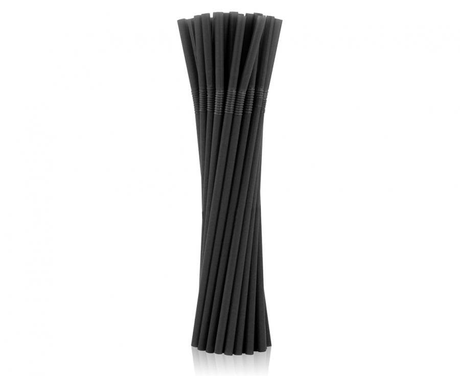 Plastsugerør Svarte 50 stk.
