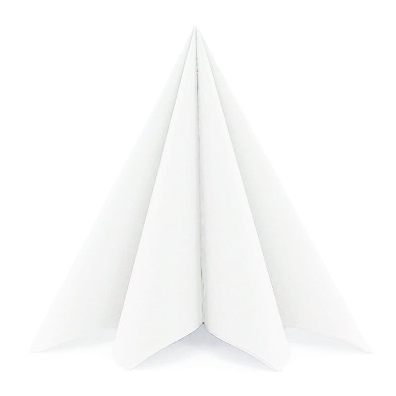 Servietter Premium Tekstilstruktur 40 cm - Hvite 20 stk.