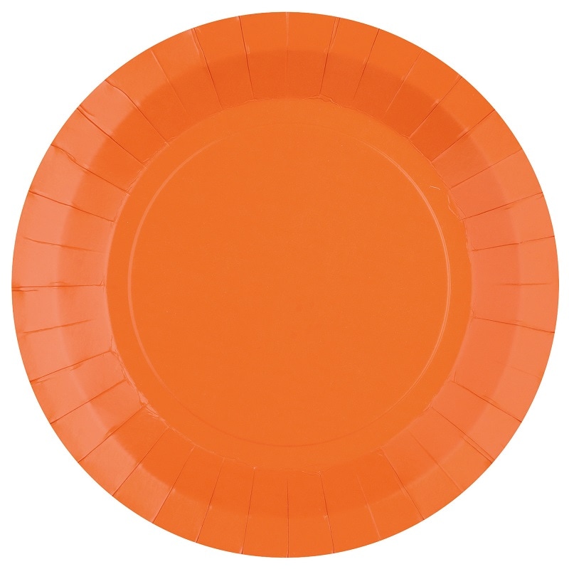 Papptallerkener 22,5 cm - Orange 10 stk.