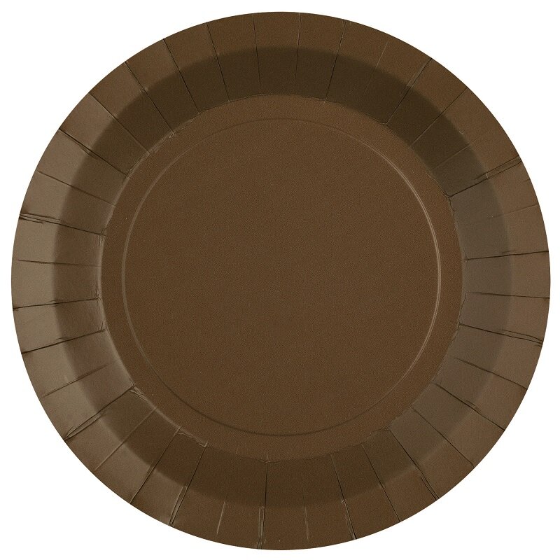 Papptallerkener 22,5 cm - Brun 10 stk.
