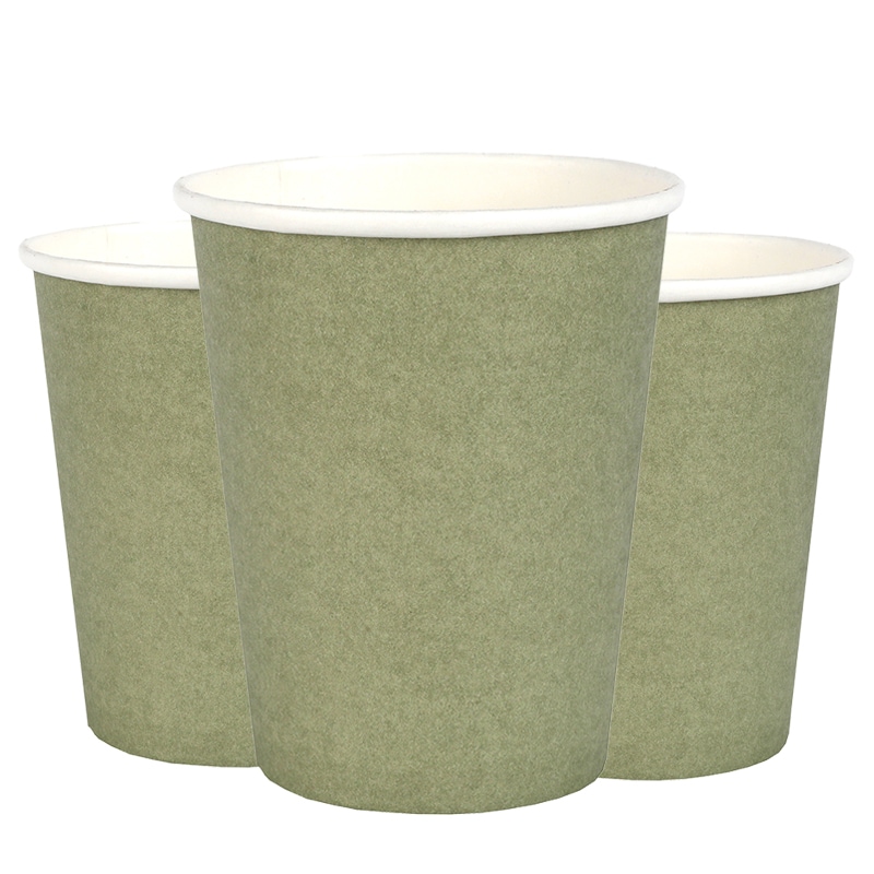 Pappkopper 250 ml - Olivengrønn 10 stk.