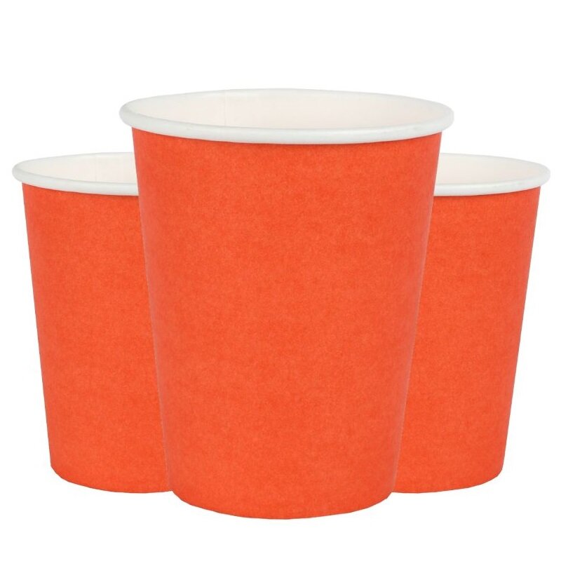 Pappkopper 250 ml - Oransje 10 stk.