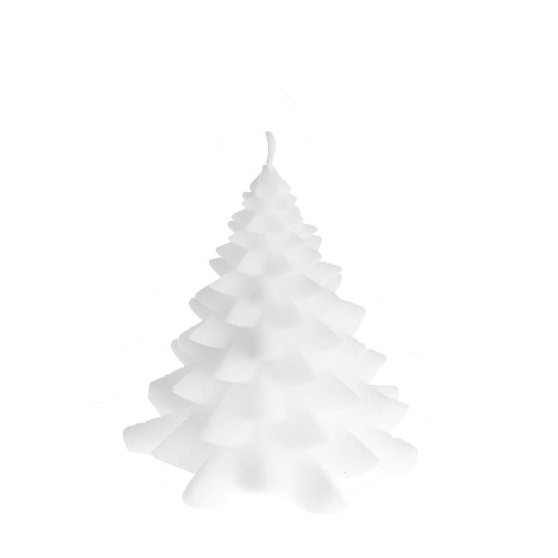 Stearinlys Juletre Hvitt 8 cm