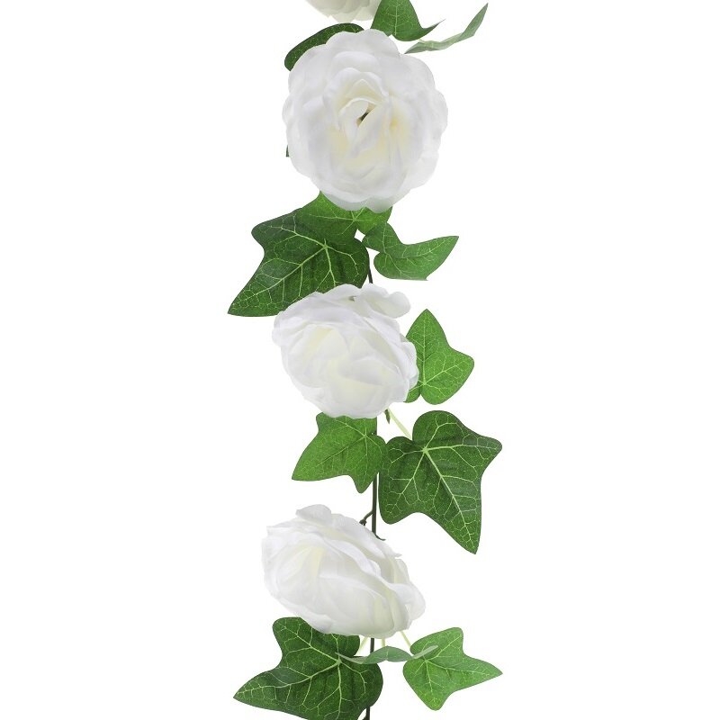 Girlander med store hvite blomster 180 cm
