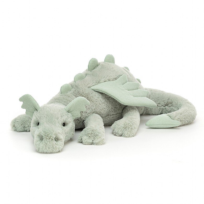 Jellycat - Liggende grønn drage 66 cm