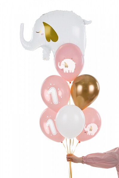 Ballongmix 1 år, Rosa elefant 6-stk