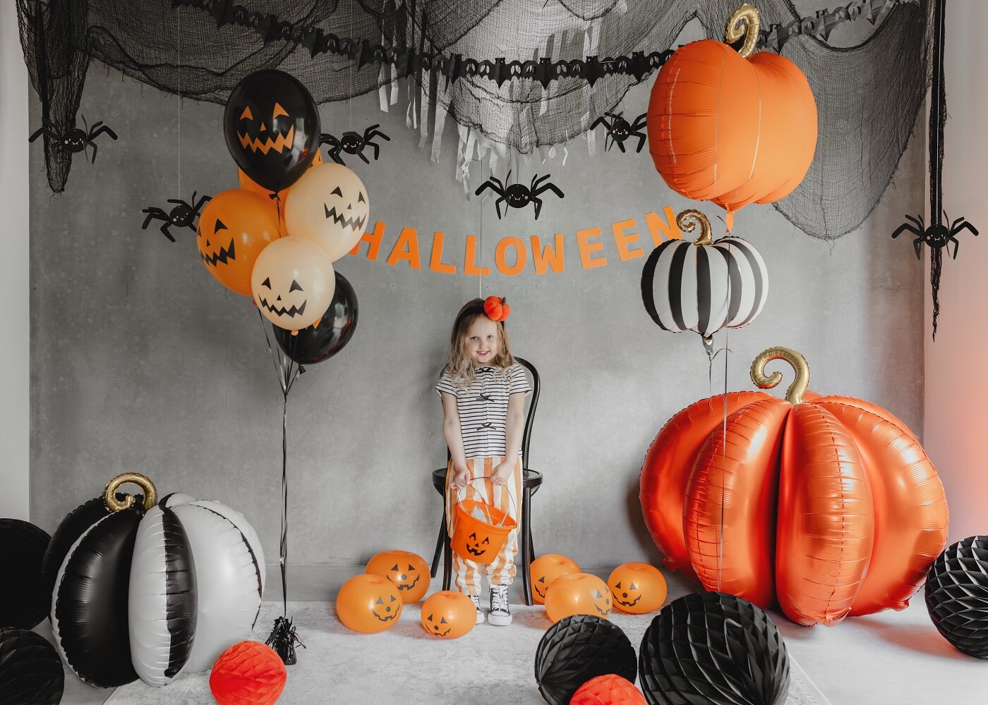 Ballonger med Halloween-gresskar 6 stk.