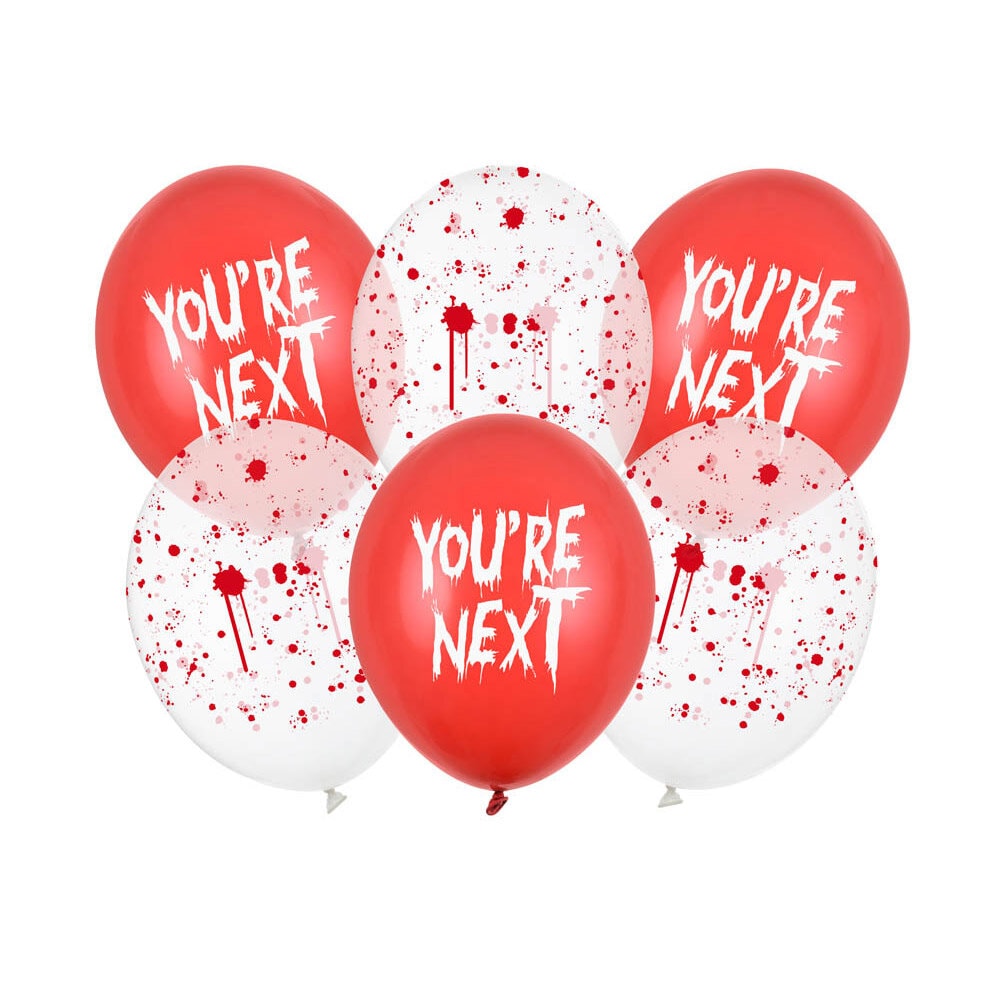 Halloweenballonger You're next 6 stk.