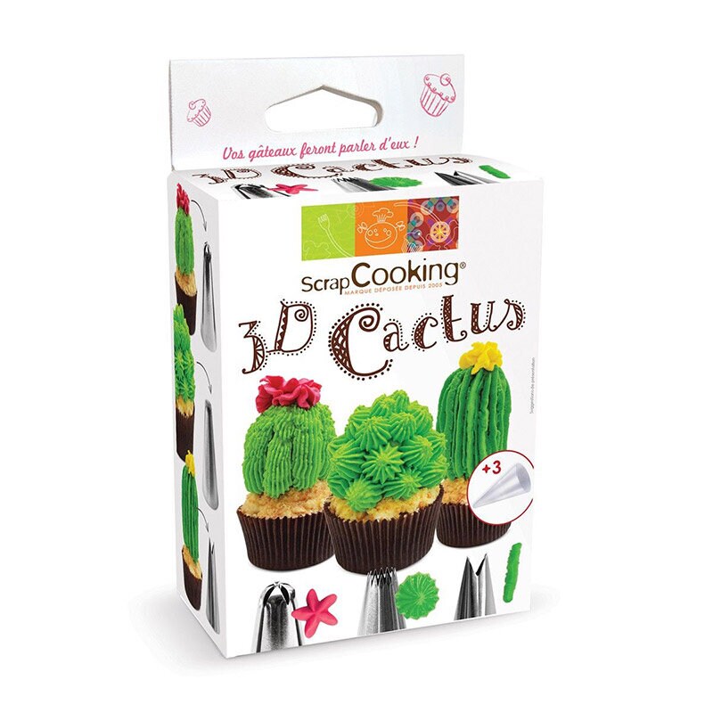 ScrapCooking - 3D Kaktus Dekorasjonskit til Muffins