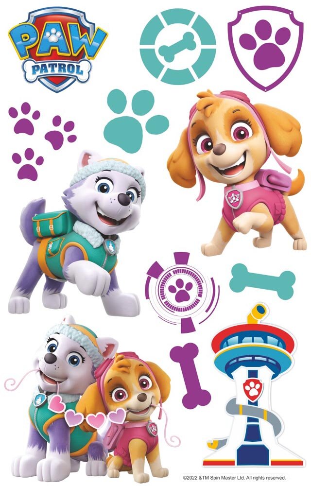 Paw Patrol veggklistremerker - Skye & Everest