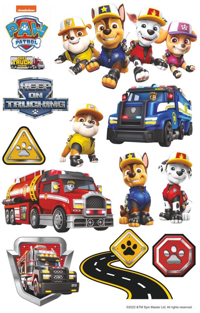 Paw Patrol veggklistremerker – Redningskjøretøy