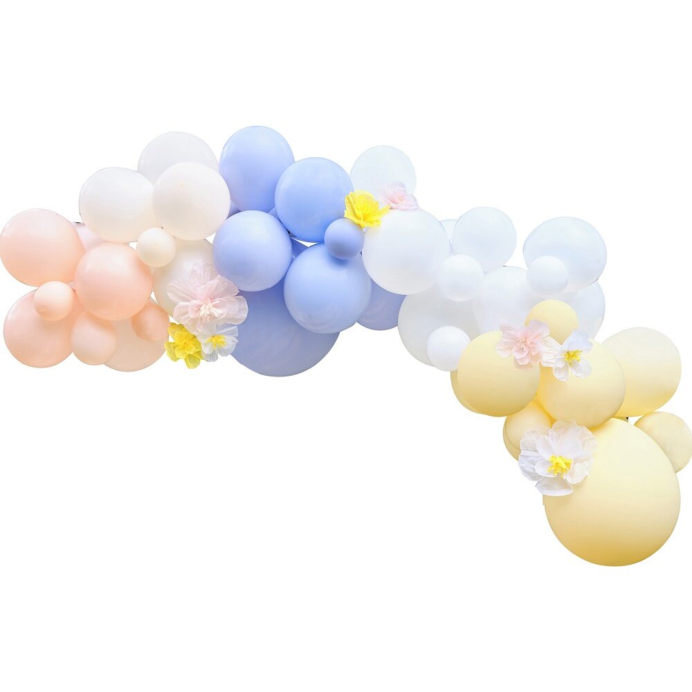 Ballongbue i Pastellfarger med Sommerblomster av Papir