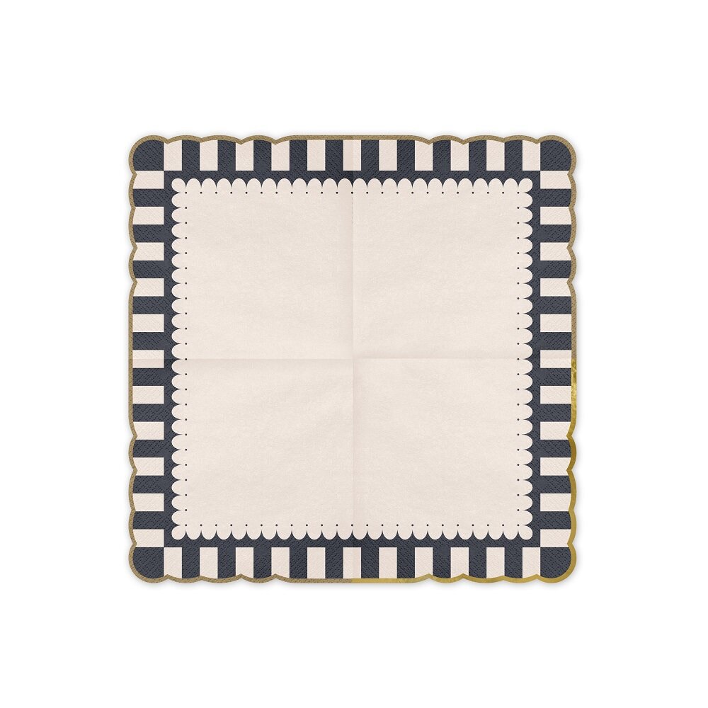 Halloween-servietter med gullkant 12 stk.