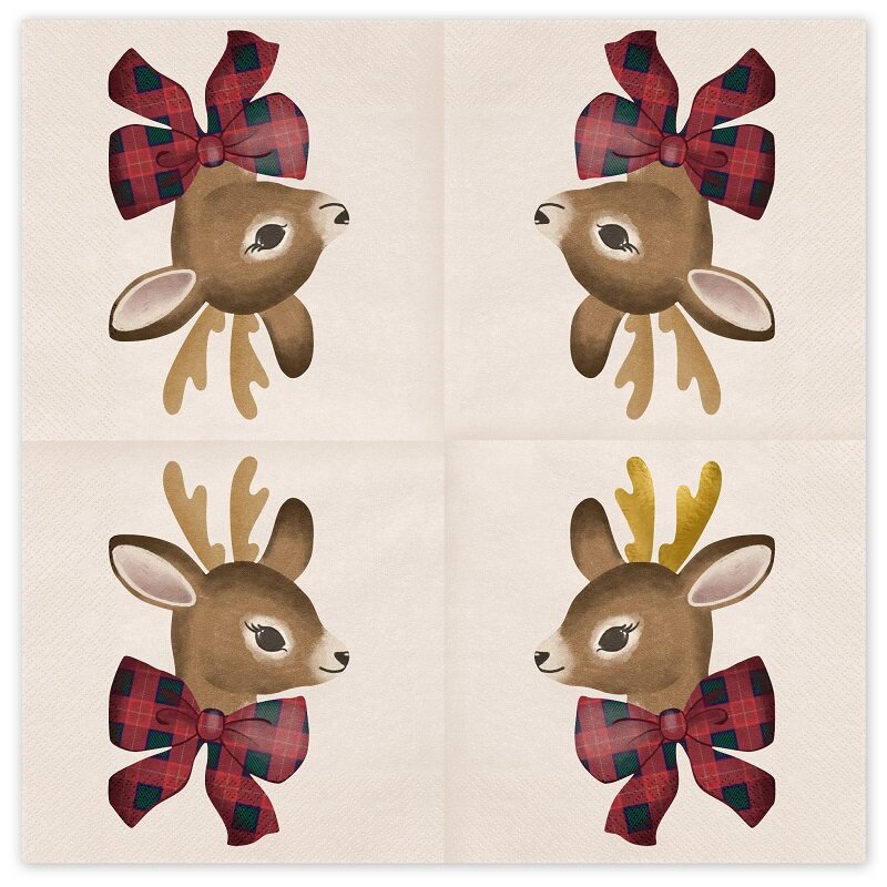 Juleservietter Reinsdyr 12 stk.