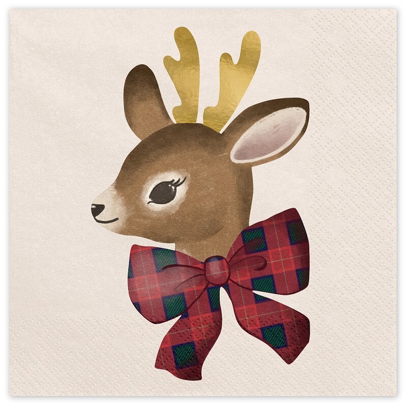 Juleservietter Reinsdyr 12 stk.
