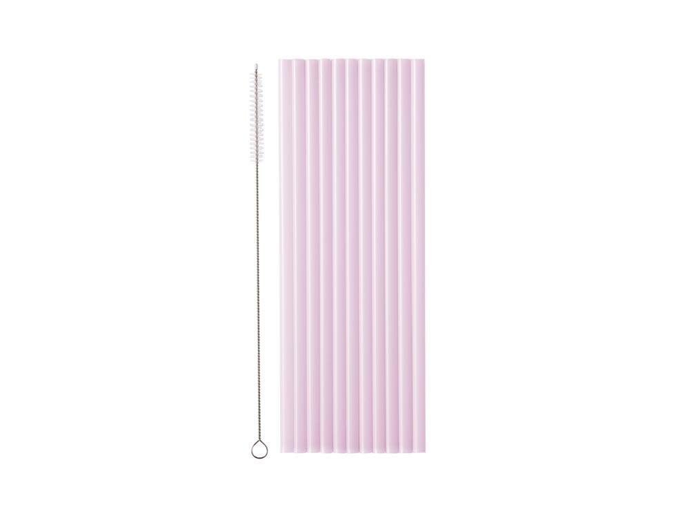 Plastsugerør, Pastellilla 23 cm 12 stk.