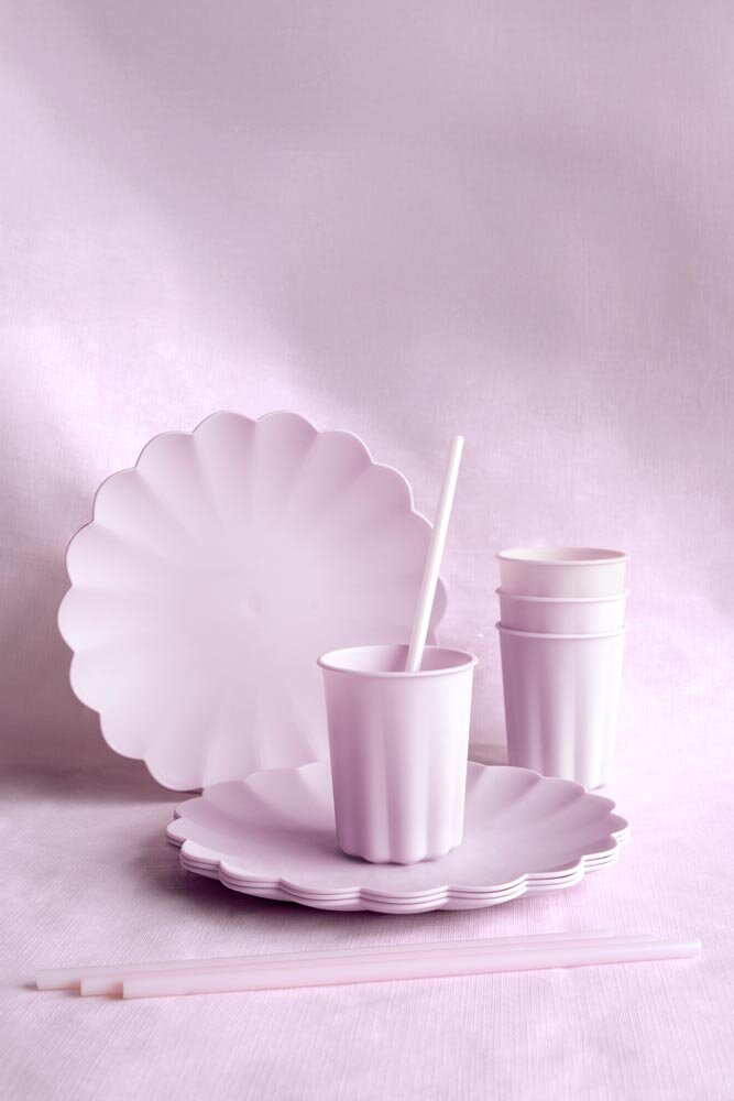 Plastkopper, Pastellilla 220 ml 4 stk.