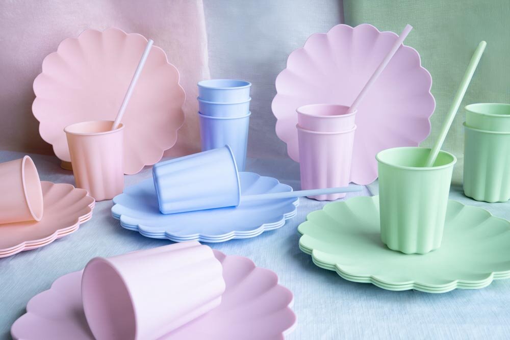 Plastkopper, Pastellblå 220 ml 4 stk.