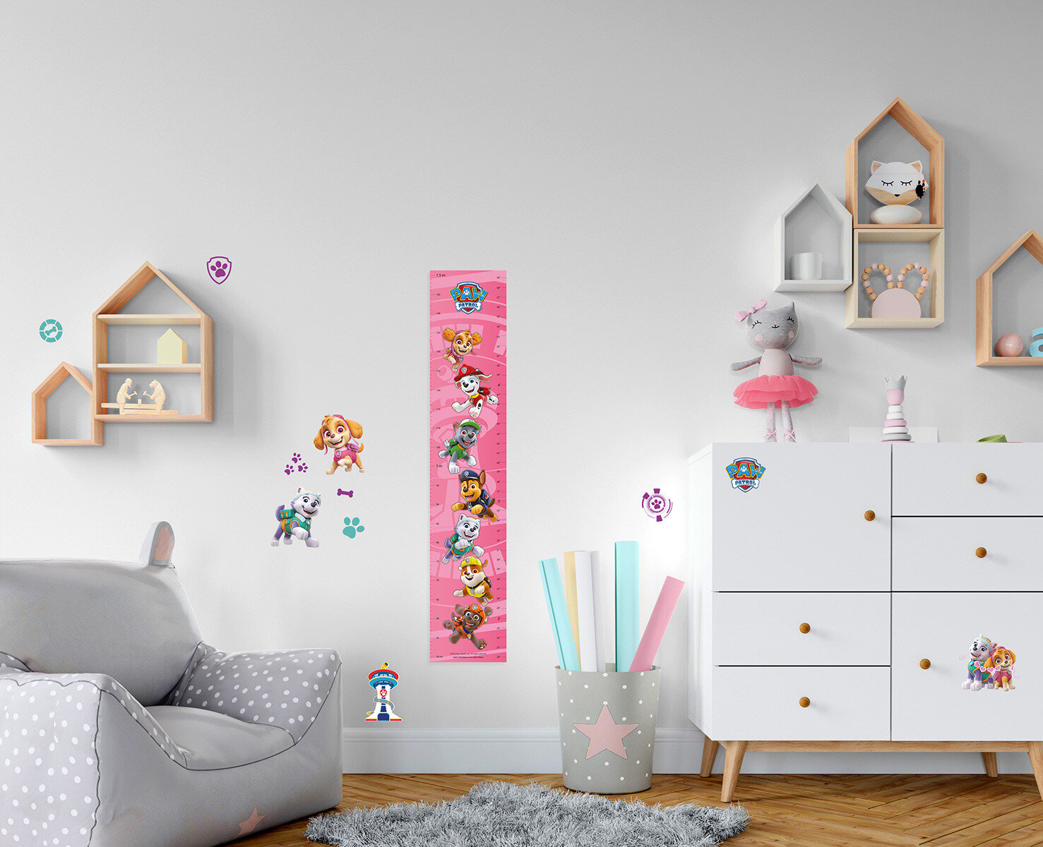 Paw Patrol Skye Høydemåler til Barnerommet