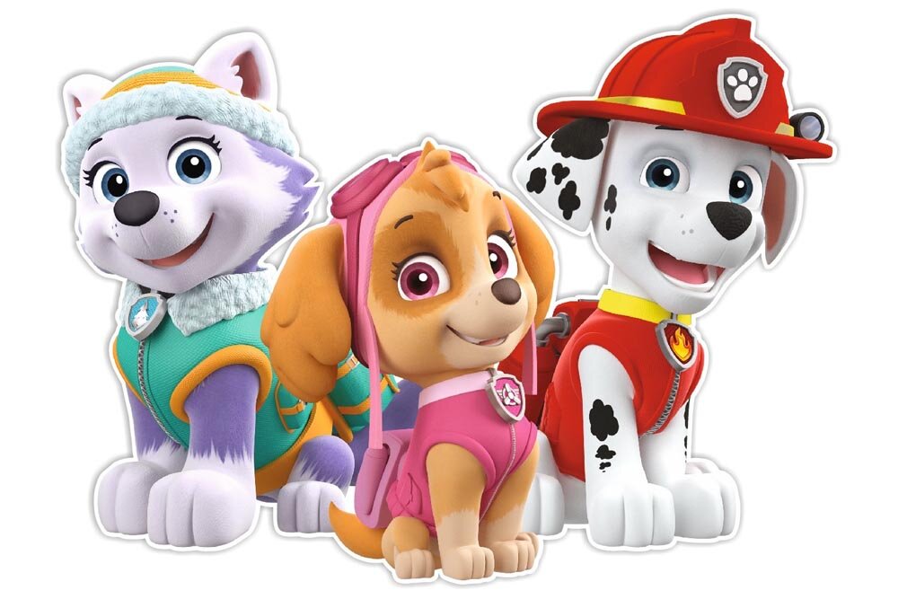 Paw Patrol 3D veggdekor - Skye, Everest & Marshall