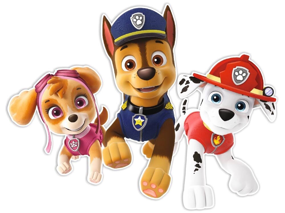 Paw Patrol 3D veggdekor - Chase, Skye & Marshall