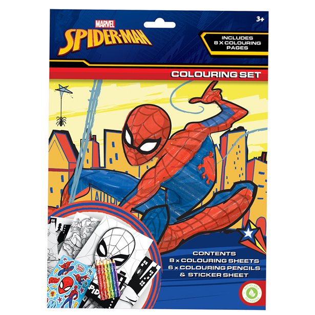 Spiderman - Fargeleggingsbok med blyanter og klistremerker