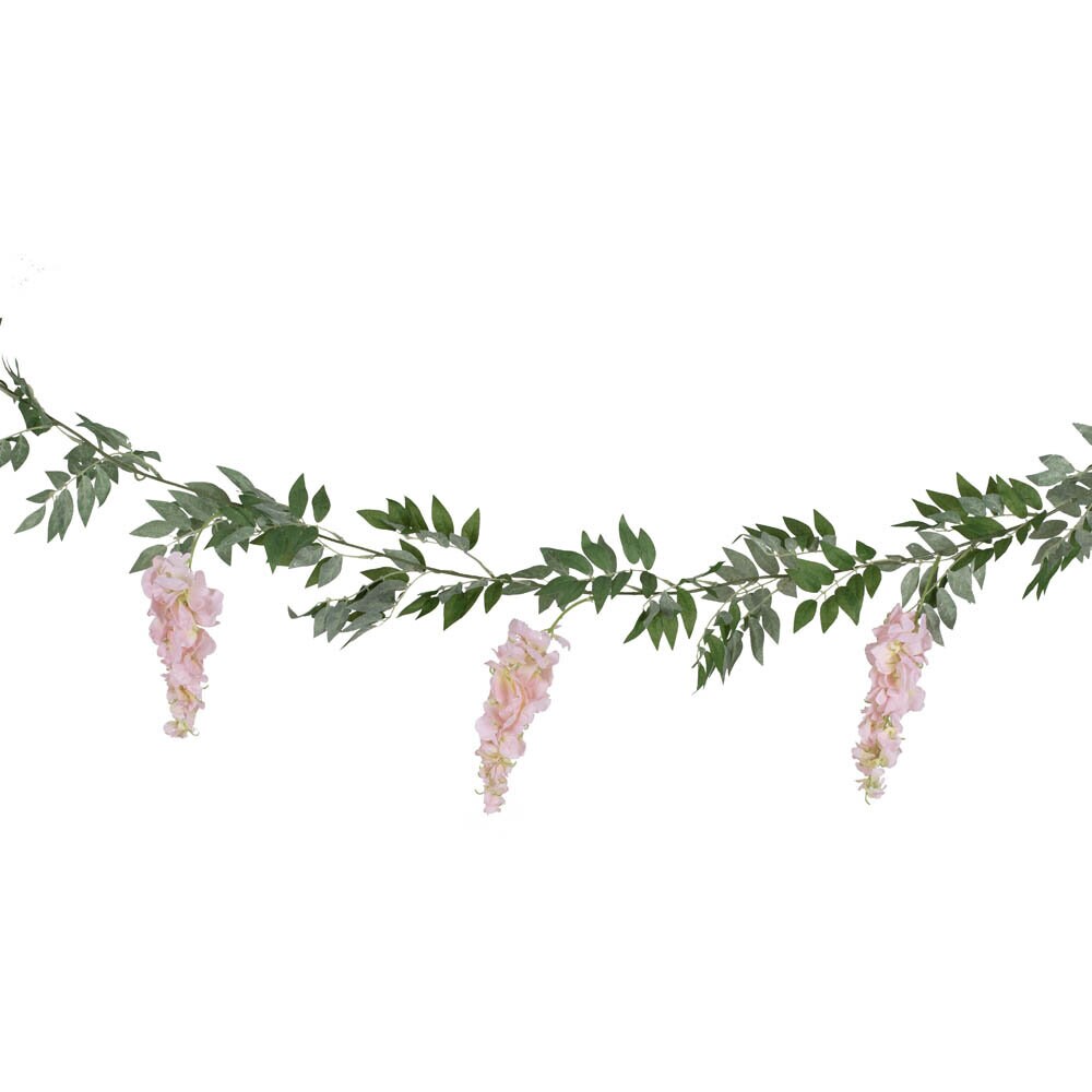 Blomsterkrans Lyserosa & Grønn Wisteria 180 cm