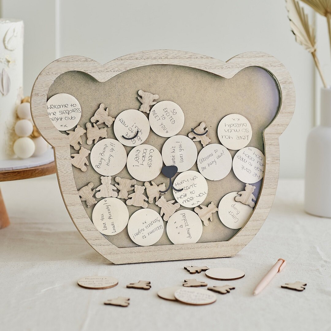 Teddybjørn - Gjestebok i treramme