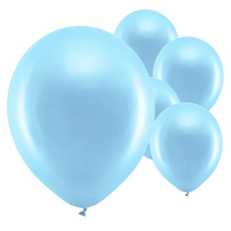 Ballonger - Lyseblå Metallic 10 stk.
