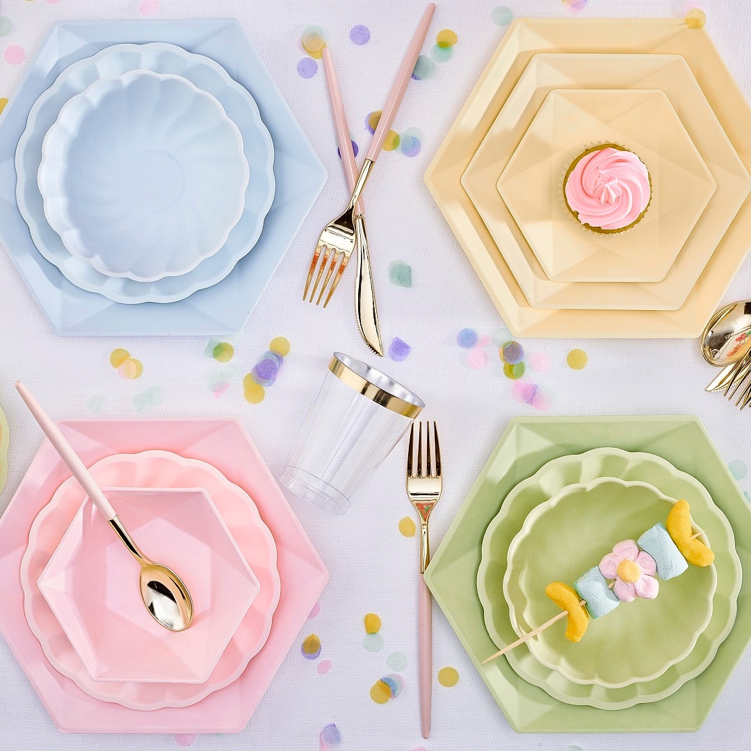 Skål Decor Premium Hexagon 16 cm Gul 6 stk.