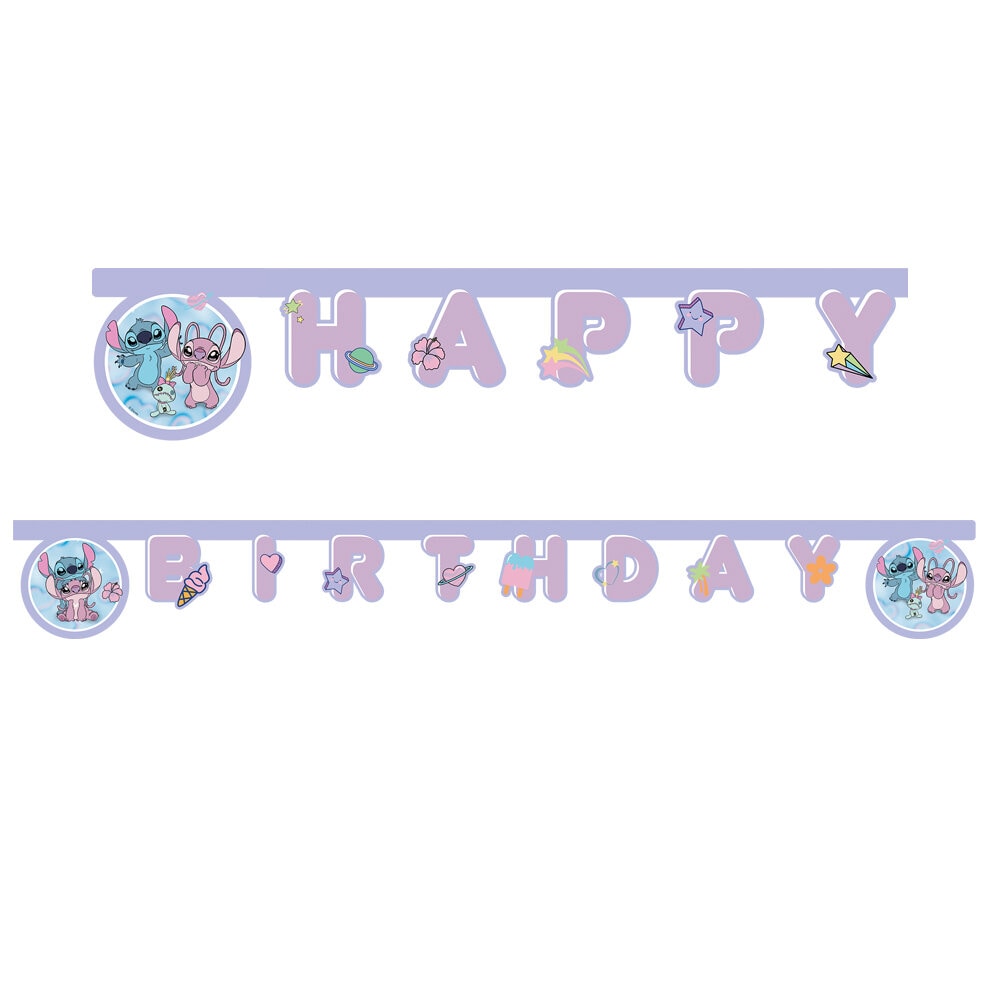 Stitch & Angel Girlander Happy Birthday