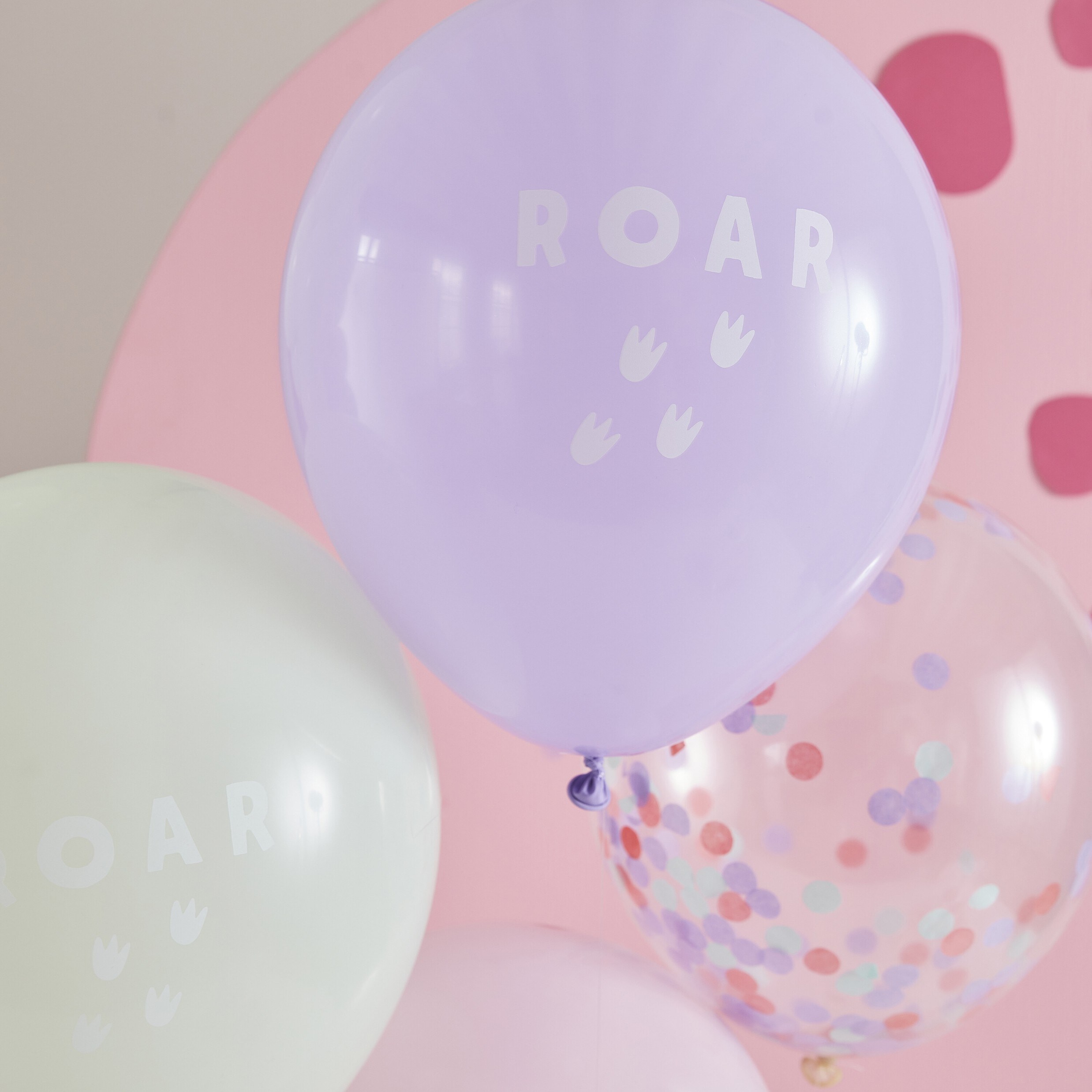 Dinosaur Roar Pink, Ballonger 5-stk