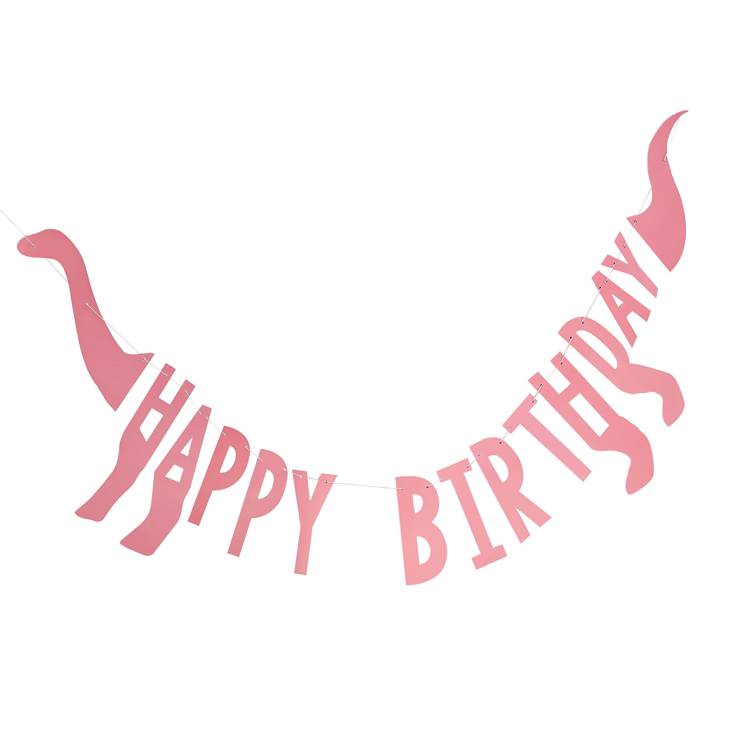 Dinosaur Roar Pink, Girlander Happy Birthday 137 cm