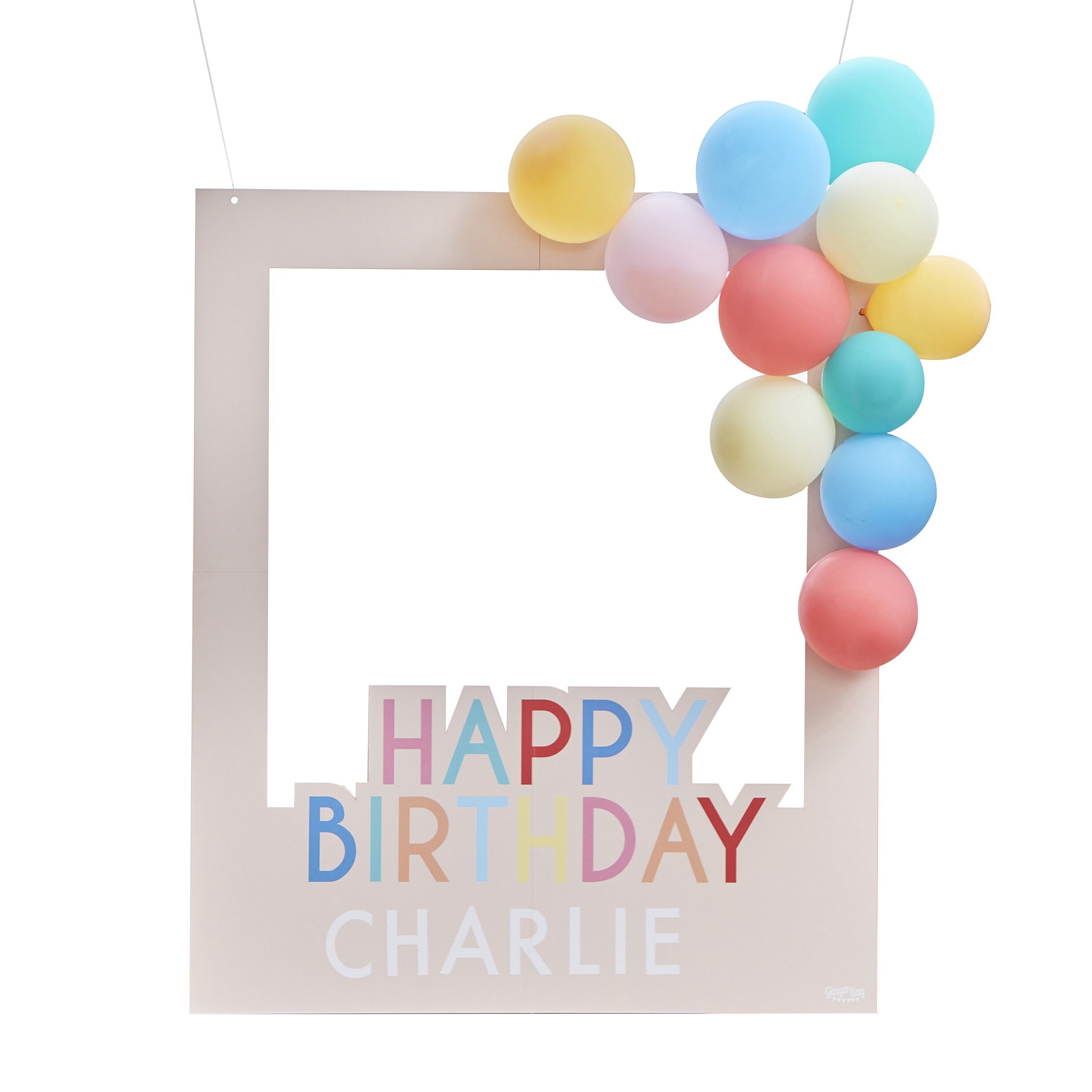 DIY Happy Birthday Fotoramme med ballonger