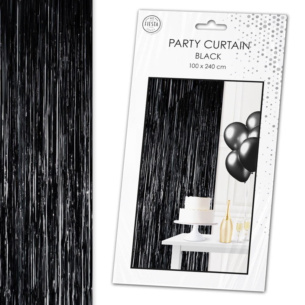 Backdrop Frynsegardin Svart 100 x 240 cm