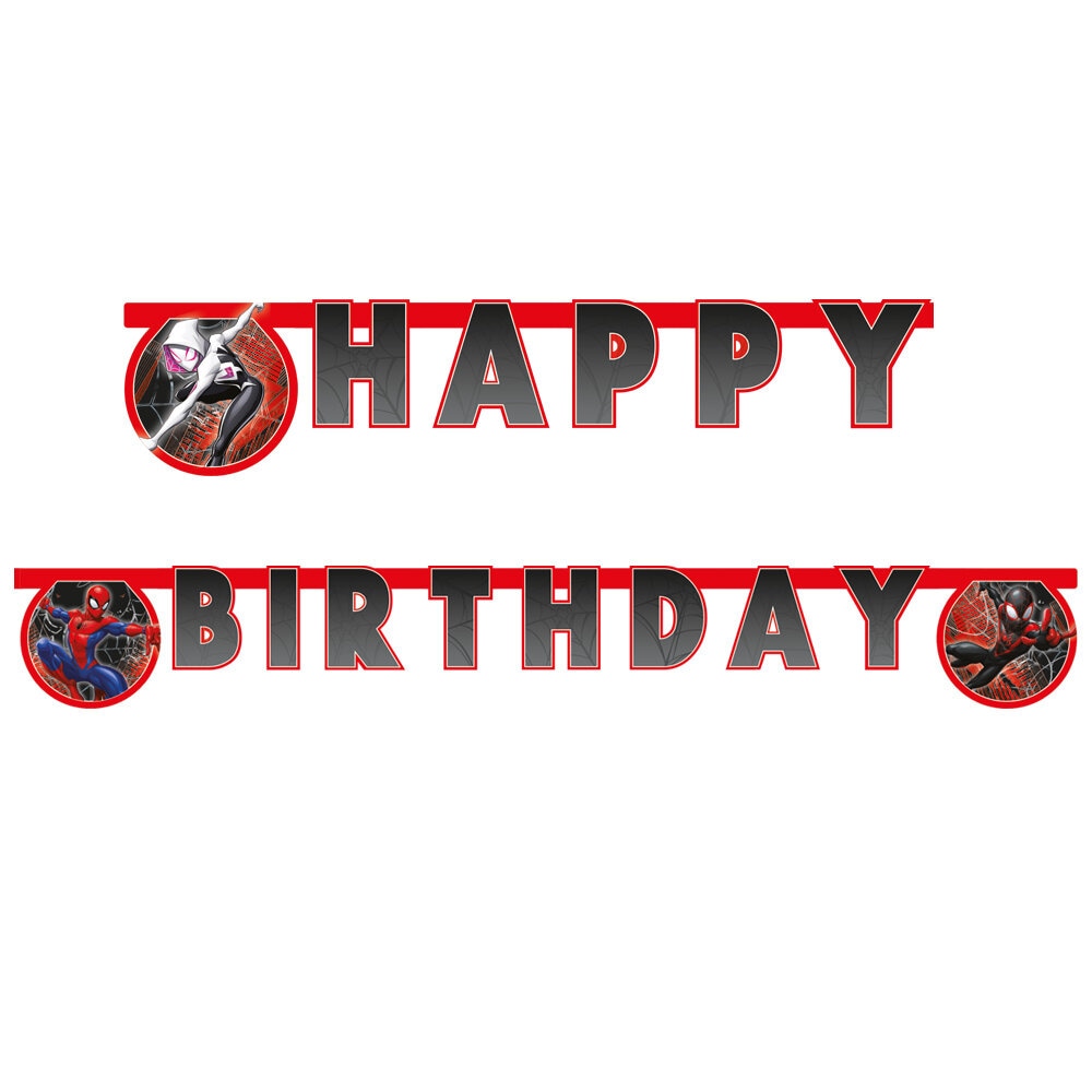 Spiderman Girlander Happy Birthday