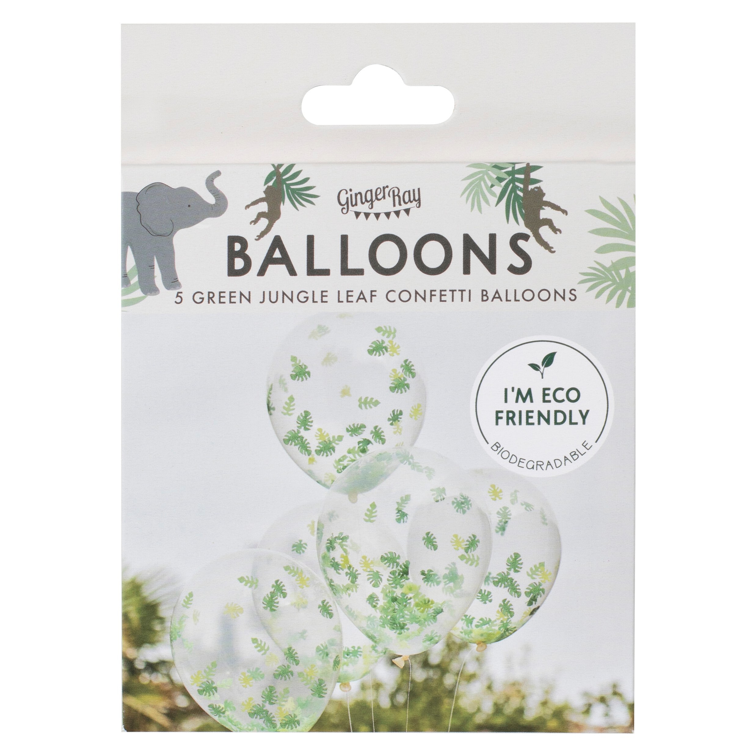 Let´s Go Wild, Ballonger med bladkonfetti 5-stk