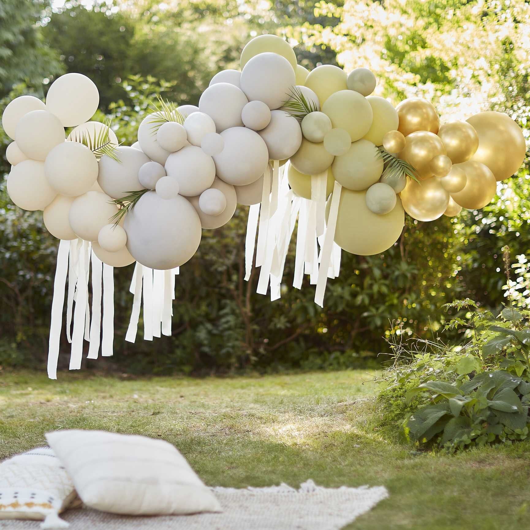  DIY Deluxe Ballongbue - Grønn/Gull med palmeblader