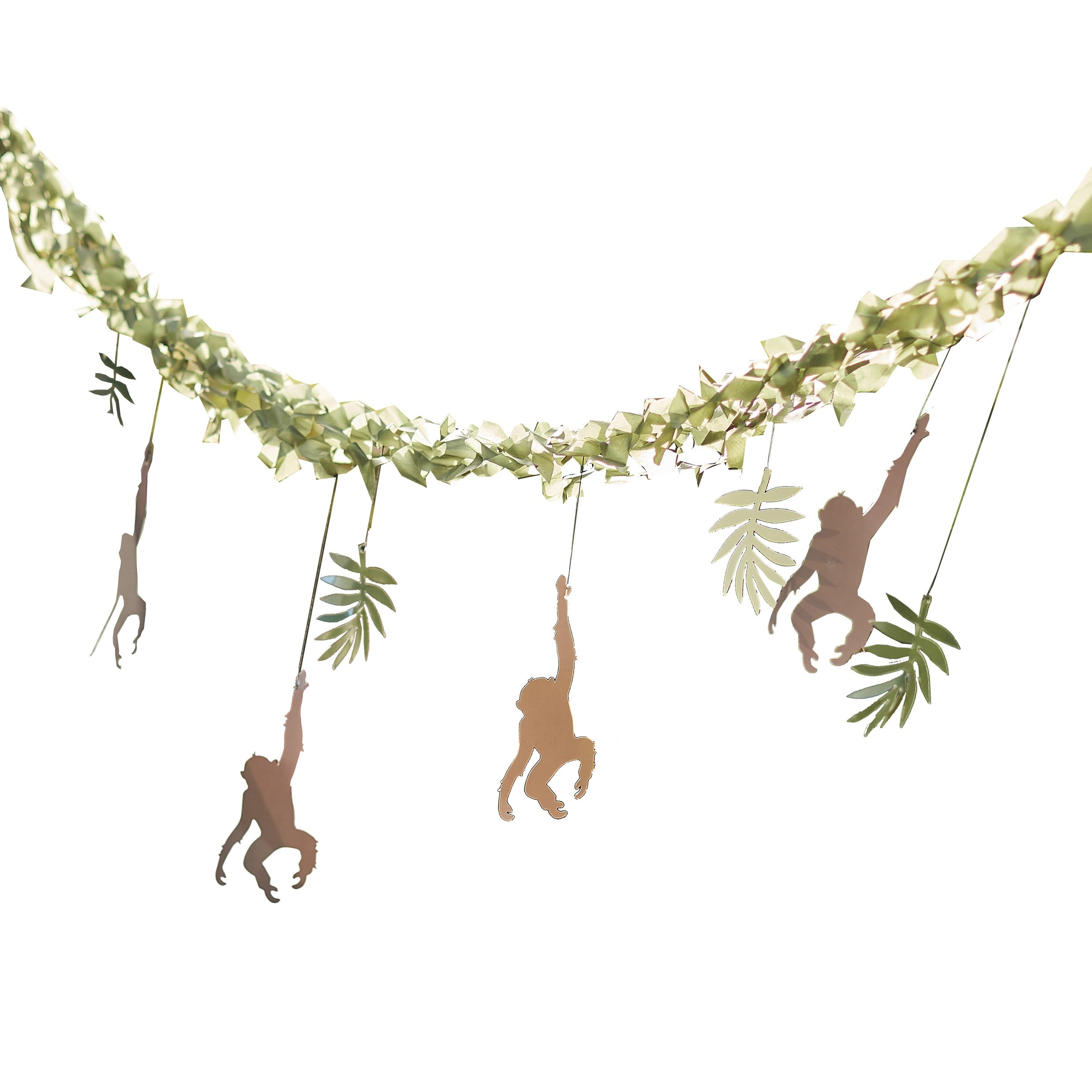 Let’s Go Wild, Dekorativ Girlander med blader og aper 4 meter